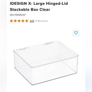 IDESIGN X- Large Hinged-Lid Stackable Box Clear